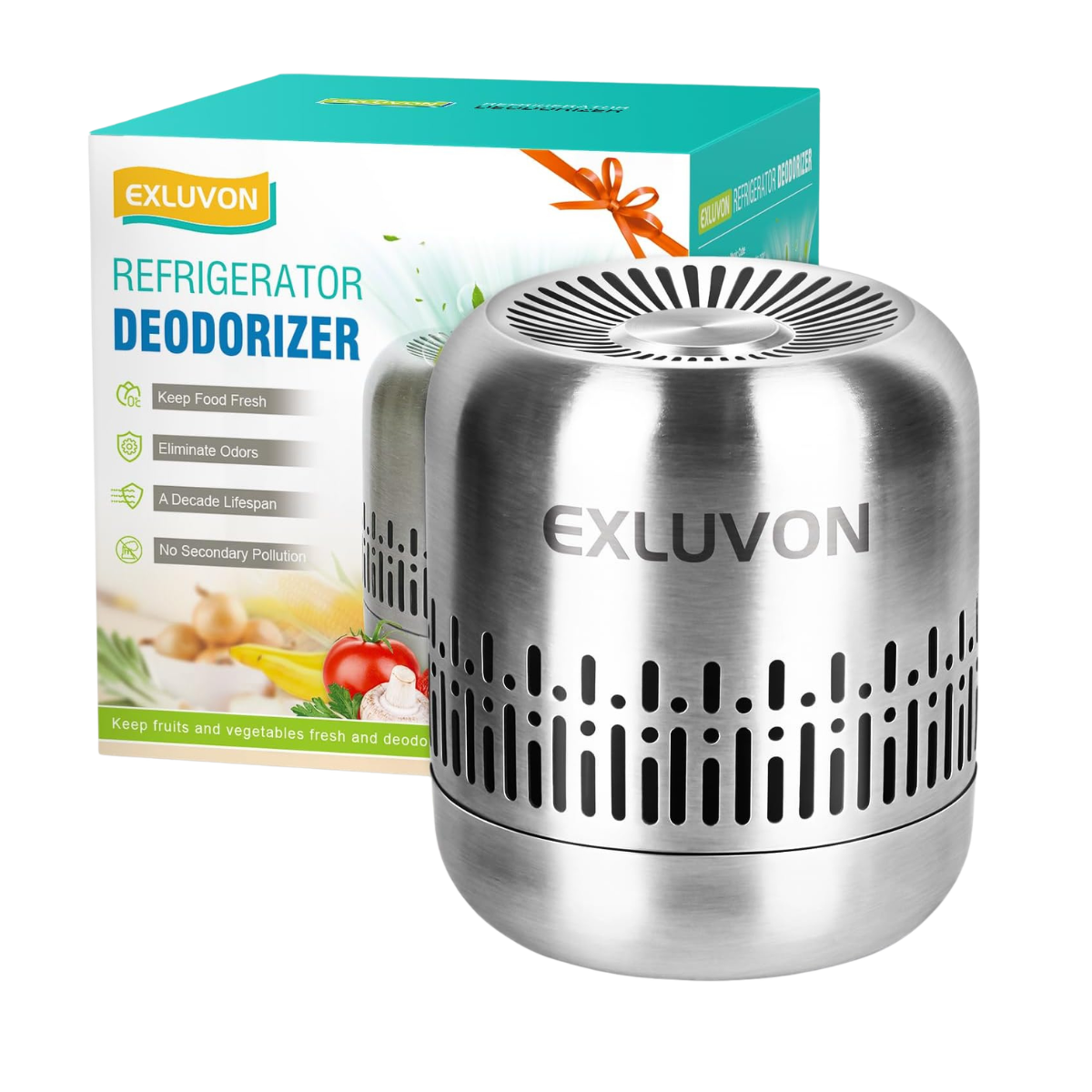 a metal fridge deodoriser