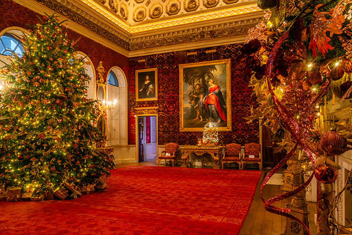 Holkham Hall decorated for Christmas