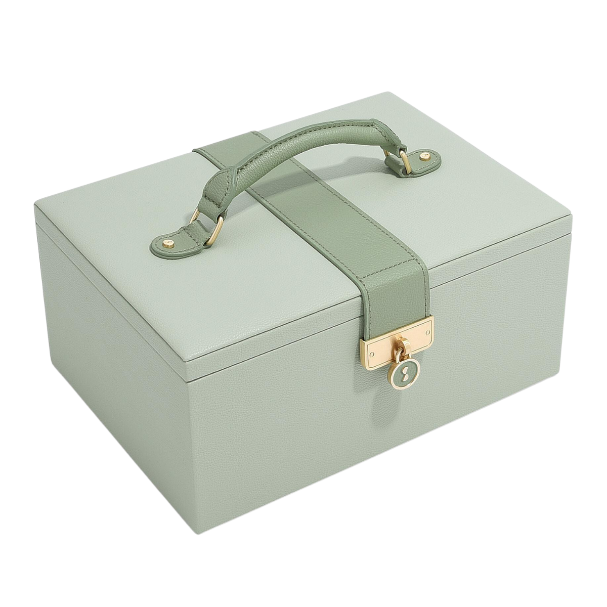 stackers sage green leather jewelry box