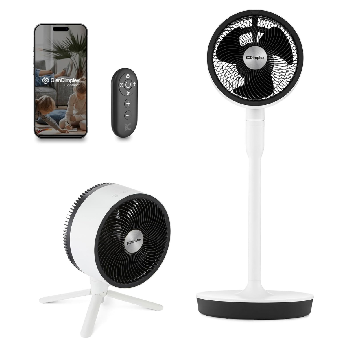 white dimplex pedestal fan