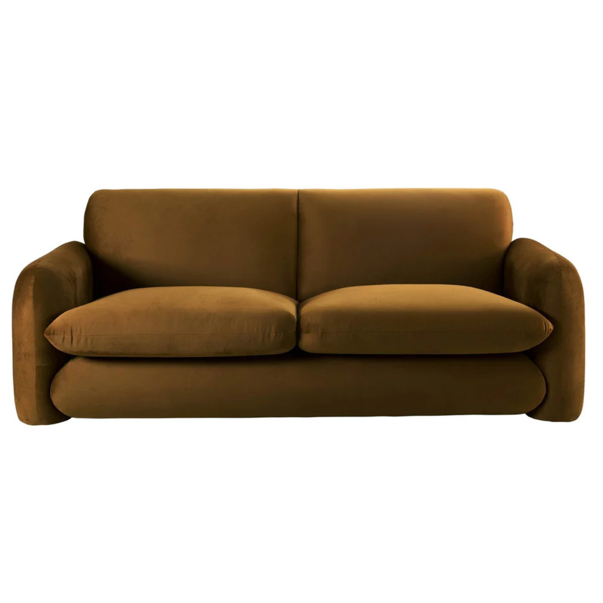 a dark mustard velvet sofa