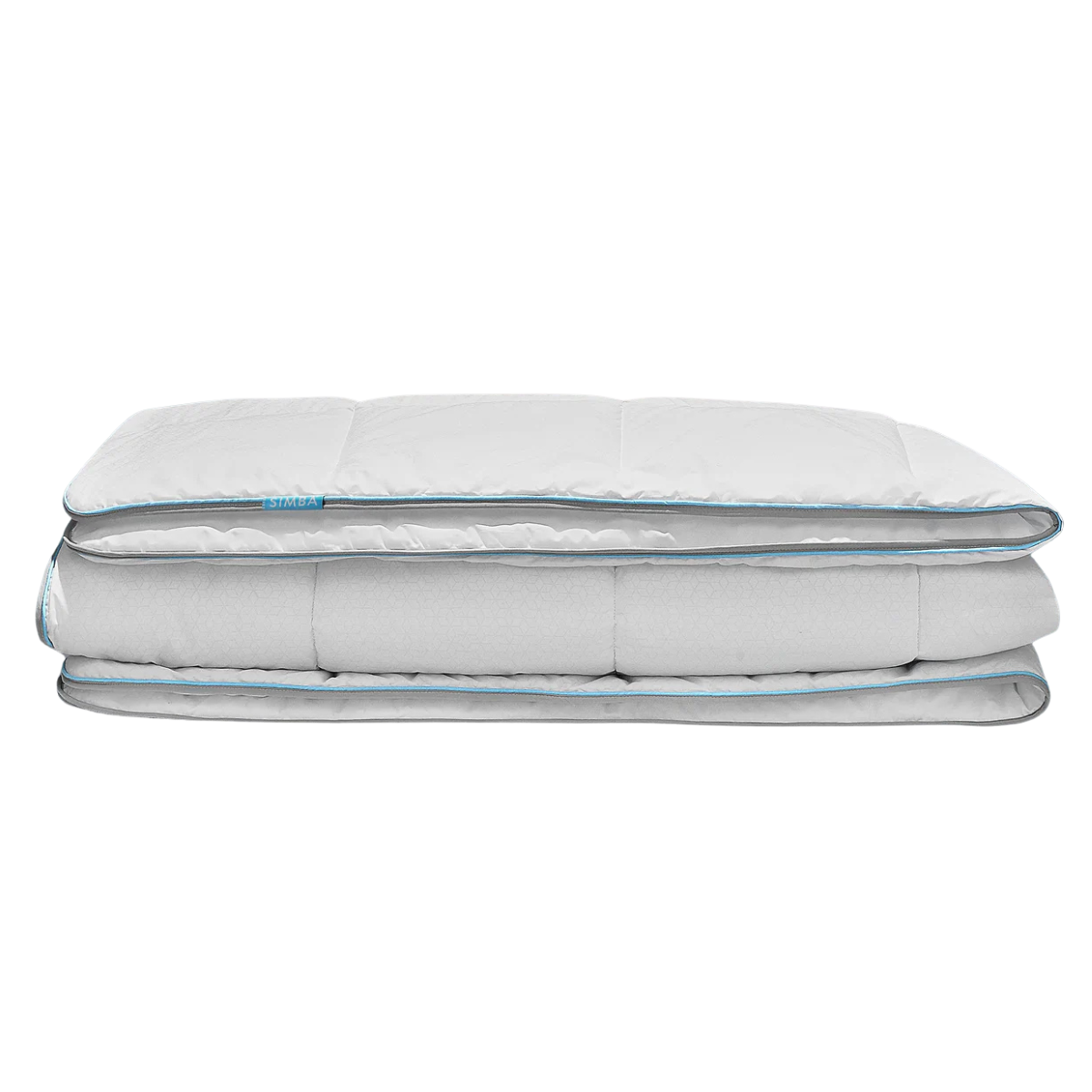 a white duvet folded up