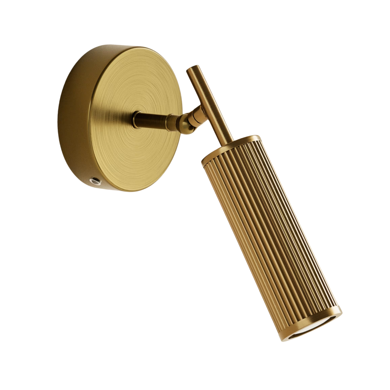 gold ribbed wall spotlight