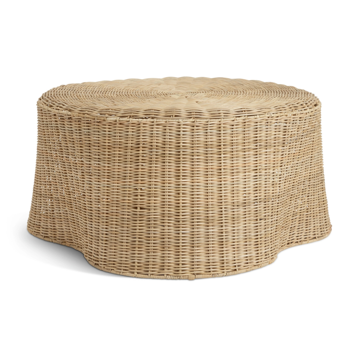 a rattan tree stump shape coffee table