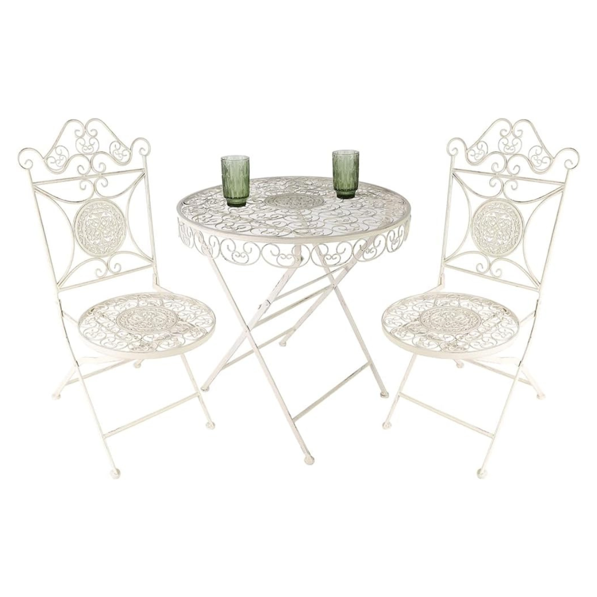 white metal bistro set
