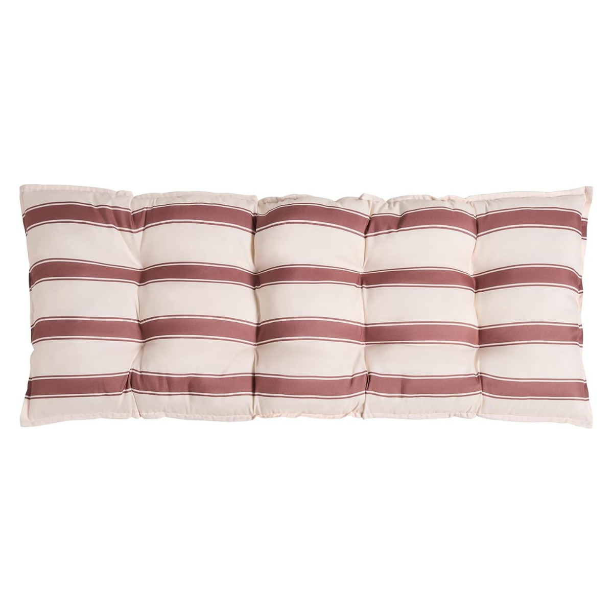 white and dark reddish brown stripe bench pad
