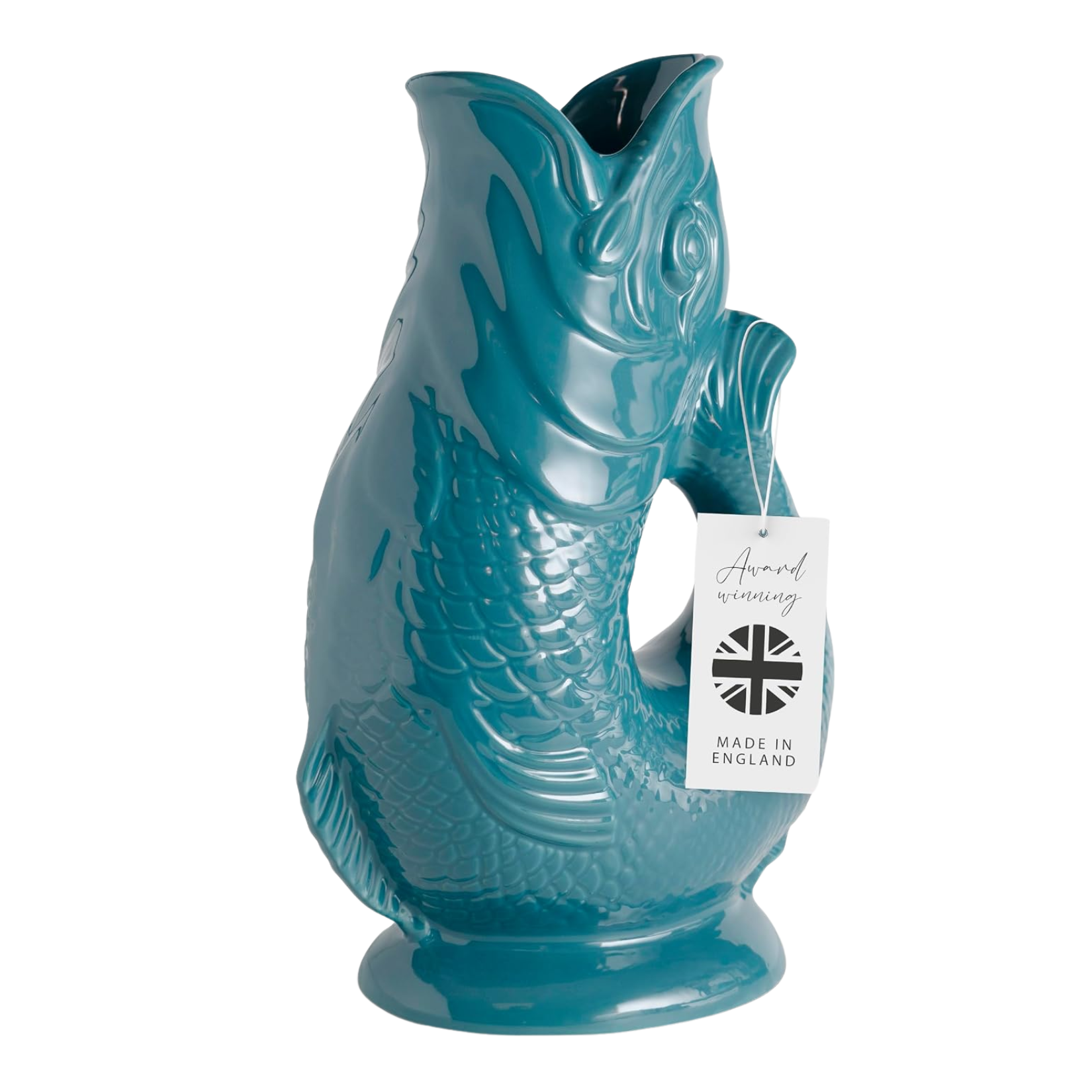 teal blue gluggle jug