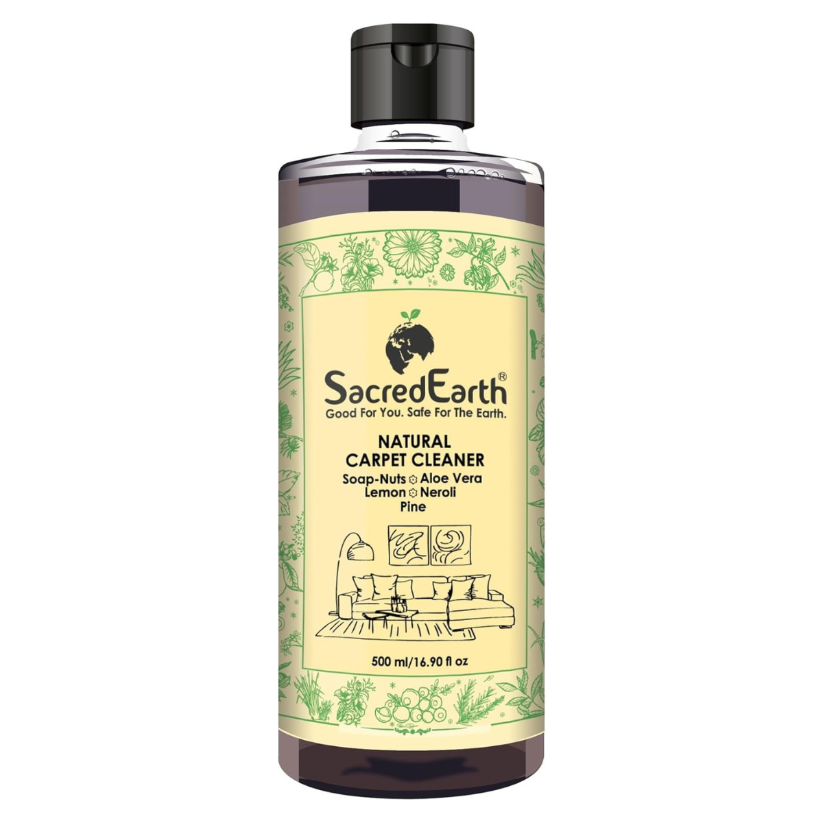 a bottle of natural carpet cleaner