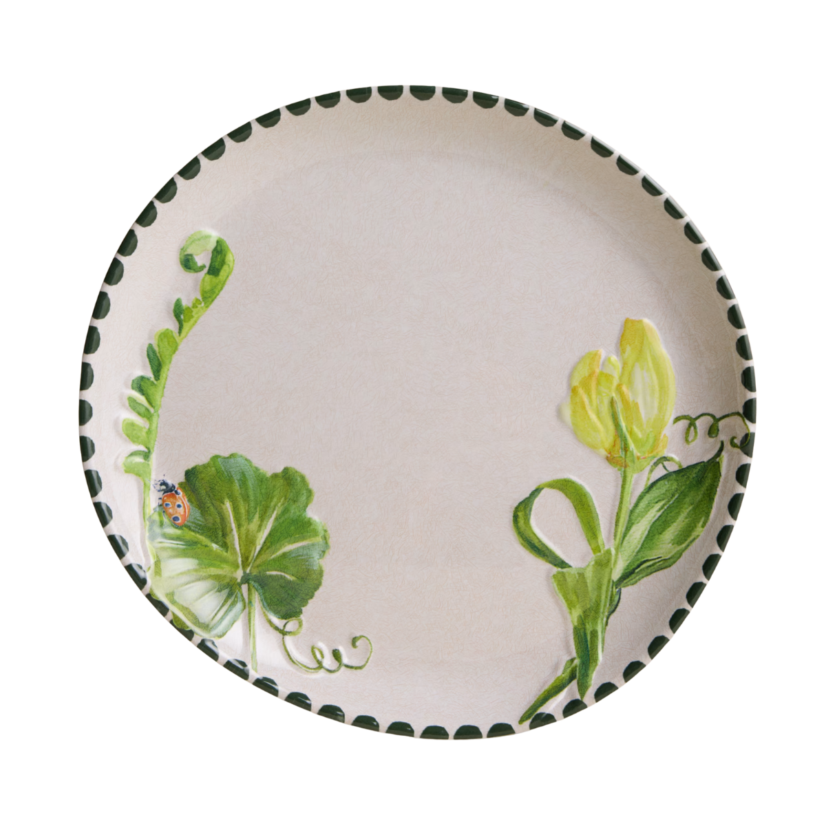 A WHITE FLORAL PICNIC PLATE