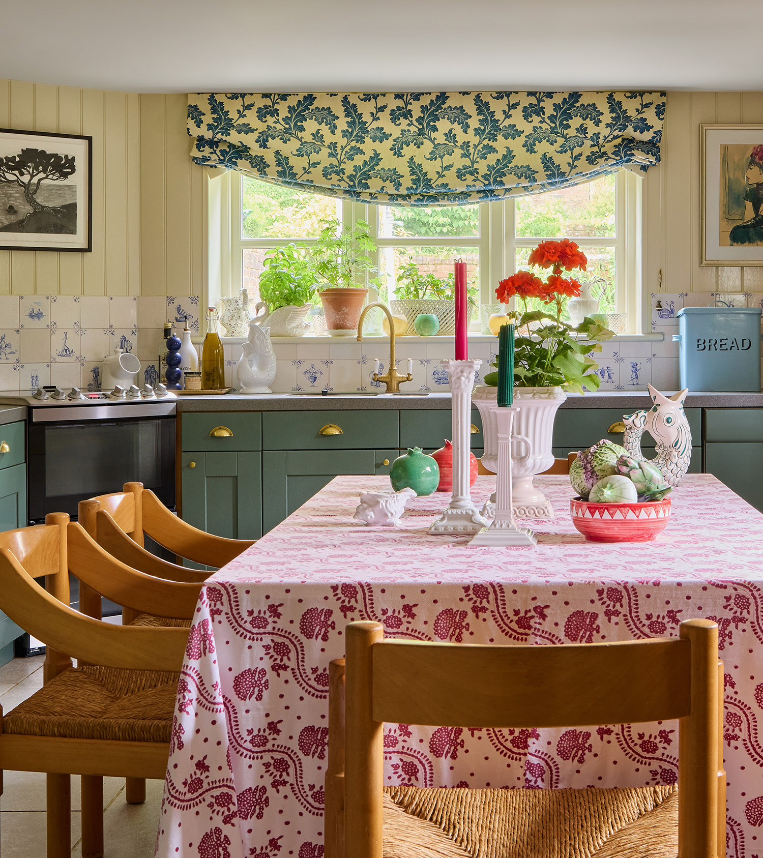 a colourful kitchen