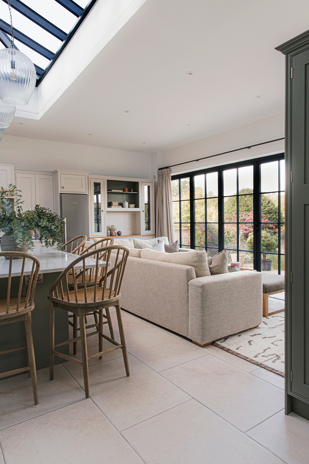 Delineate with furnishings open plan kitchens