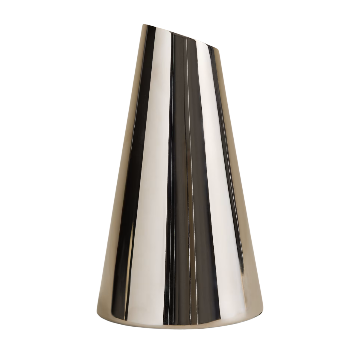 a modern small chrome vase