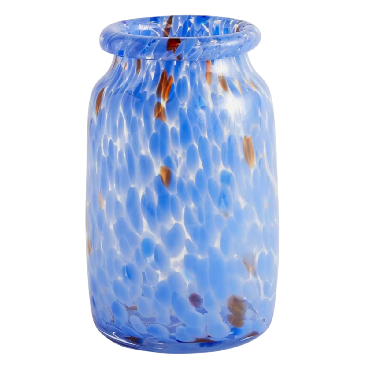 blue speckled glass vase