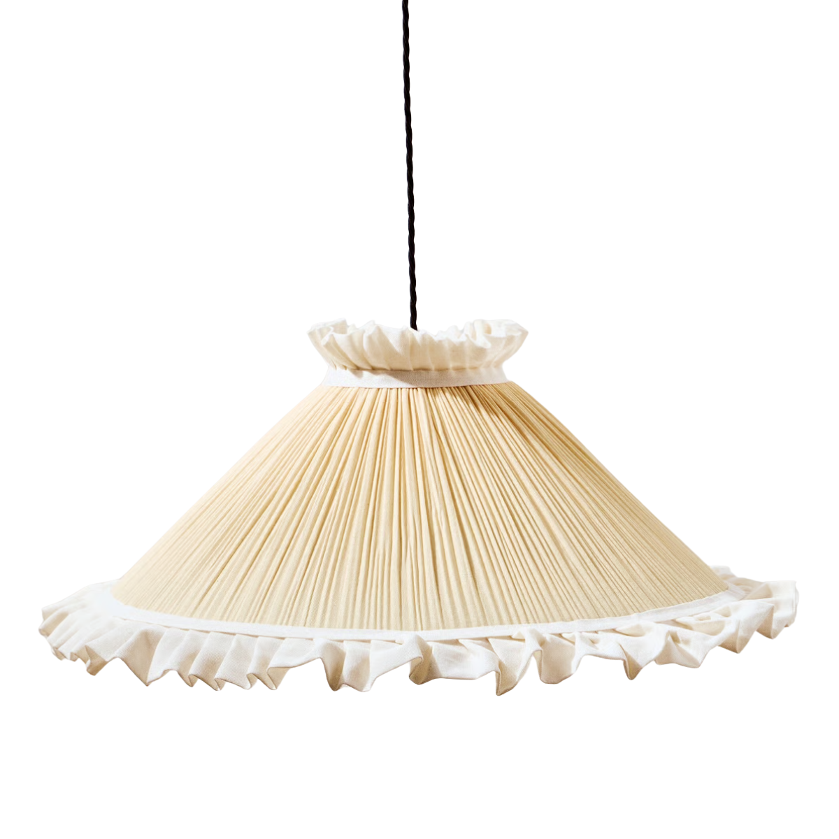 cream ruffled pendant shade