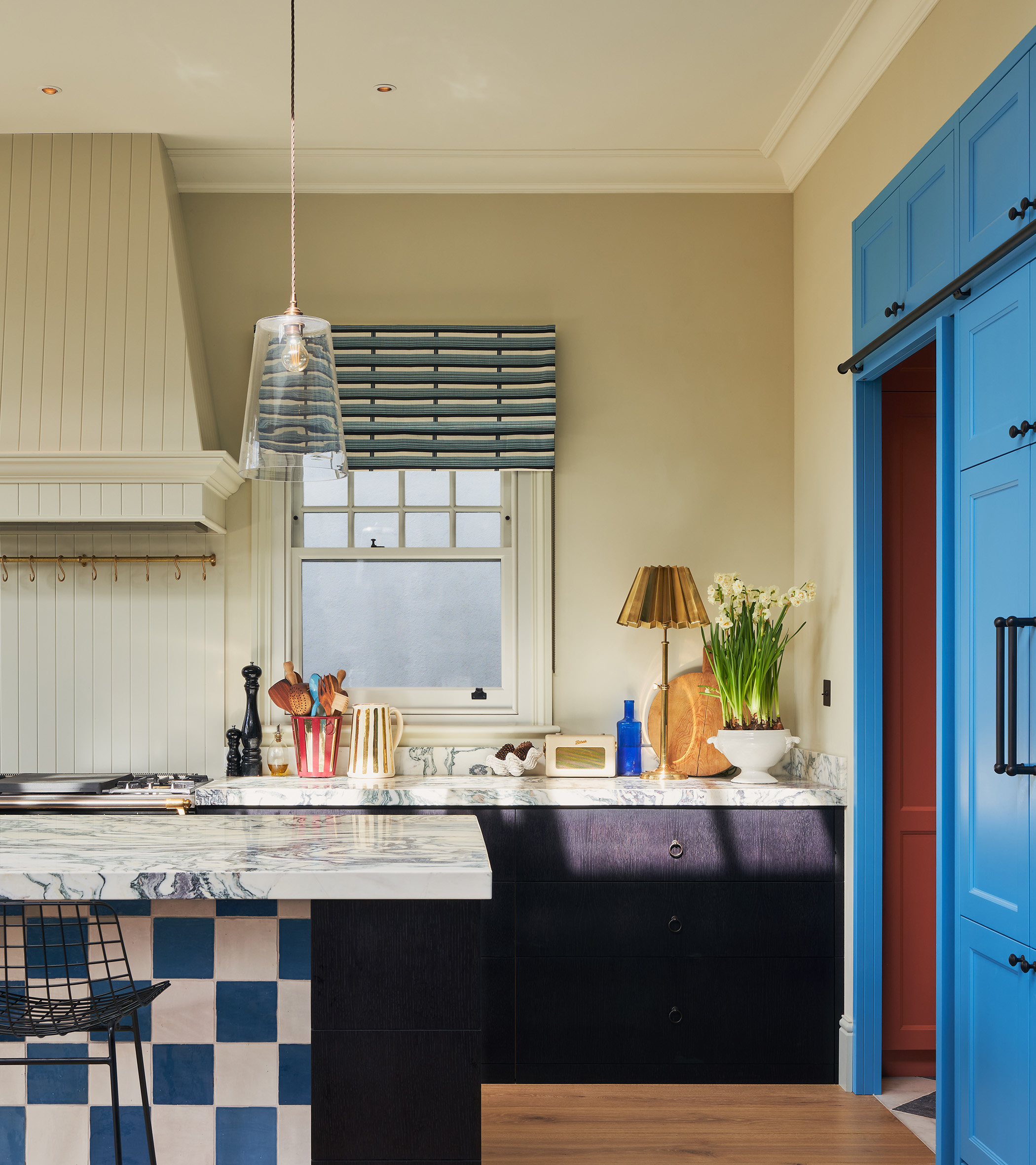 blue kitchen