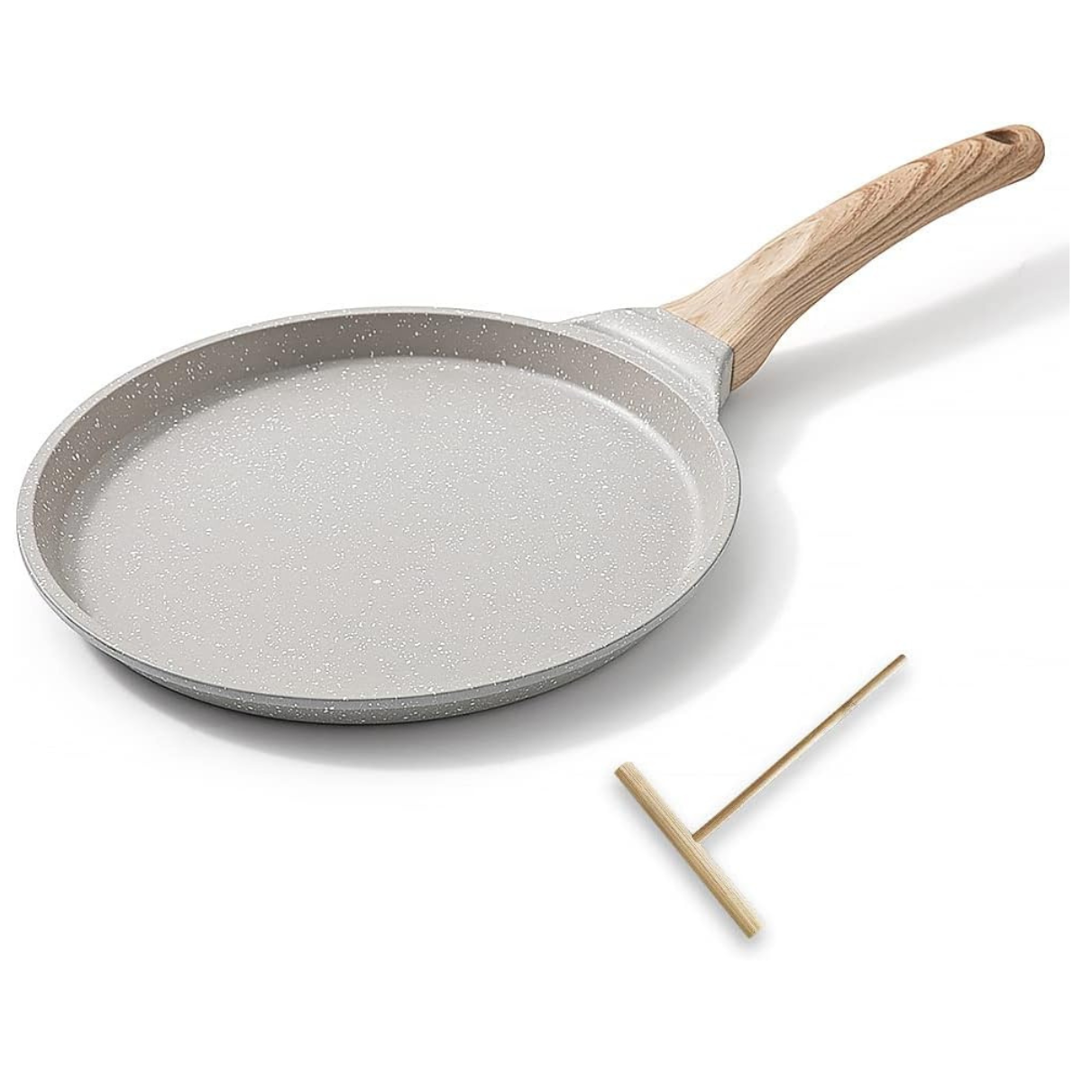 light grey crepe frying pan