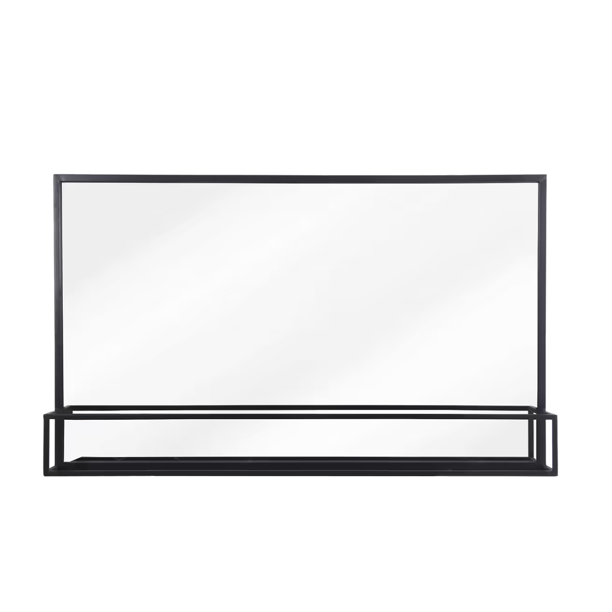 black mirror with shelf
