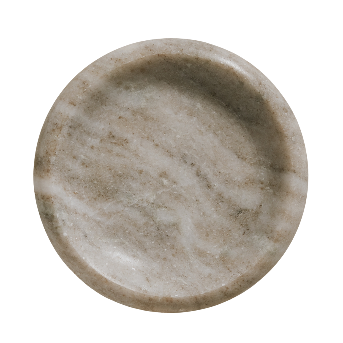 small circle beige marble trinket dish