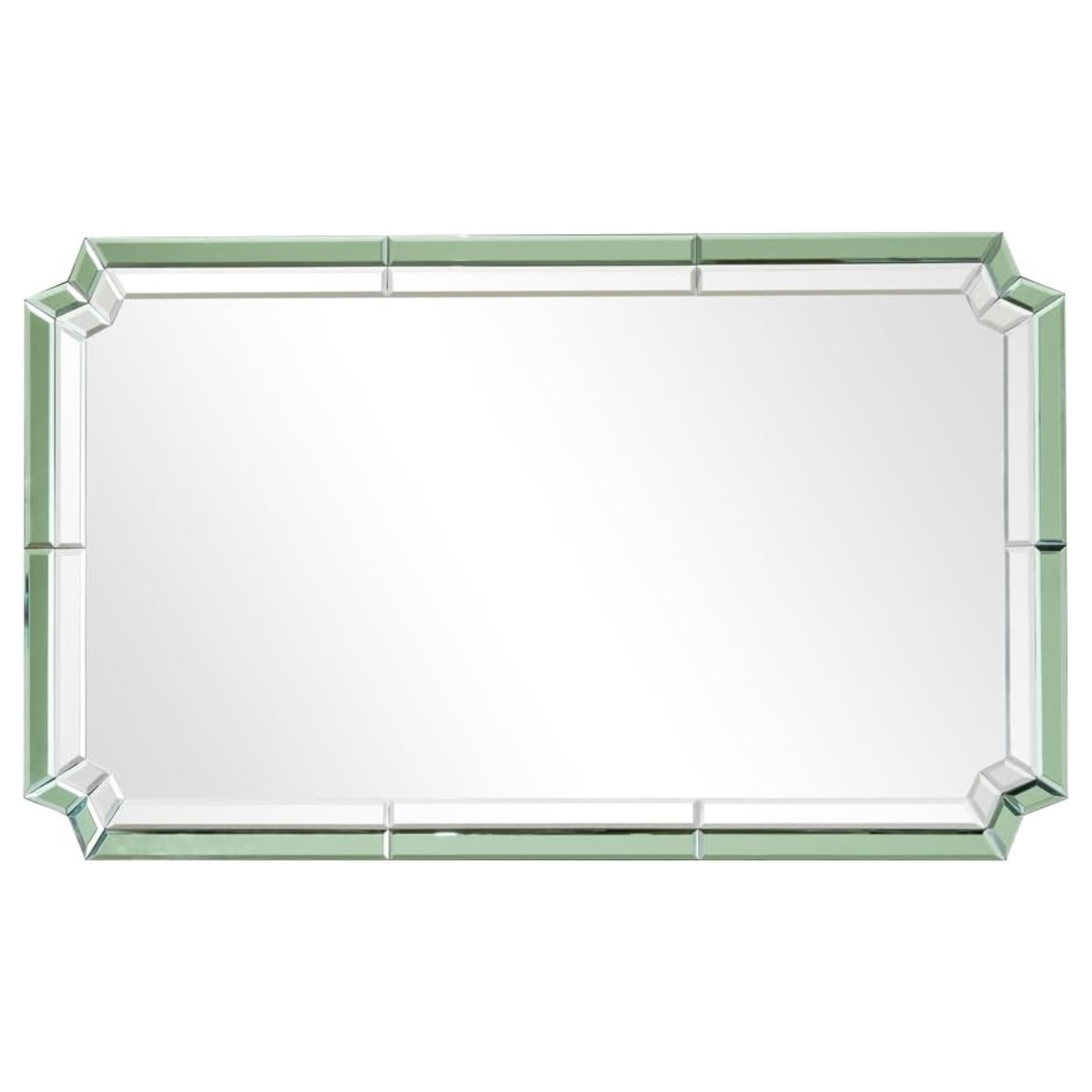 a green glass border art deco mirror