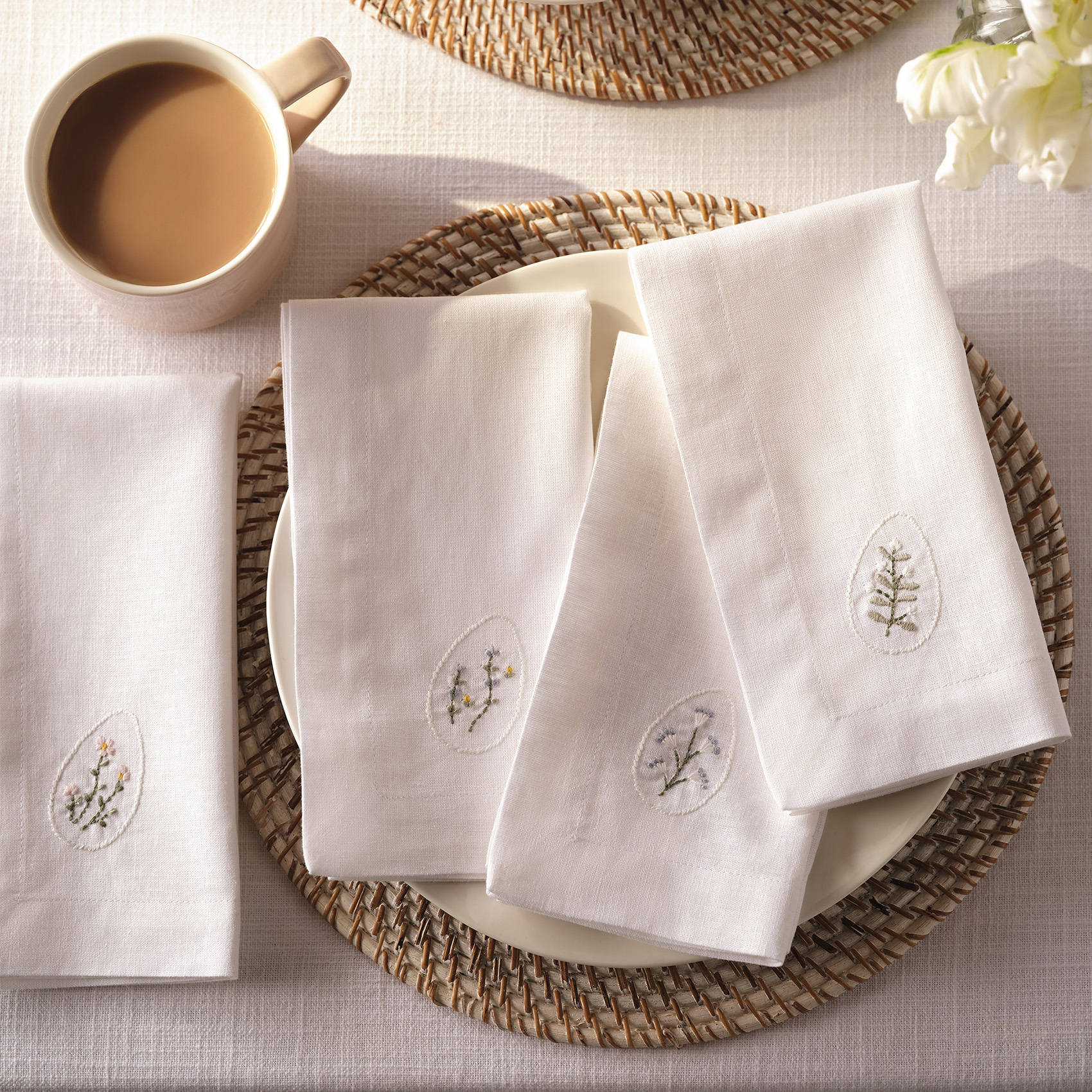 white easter egg napkins