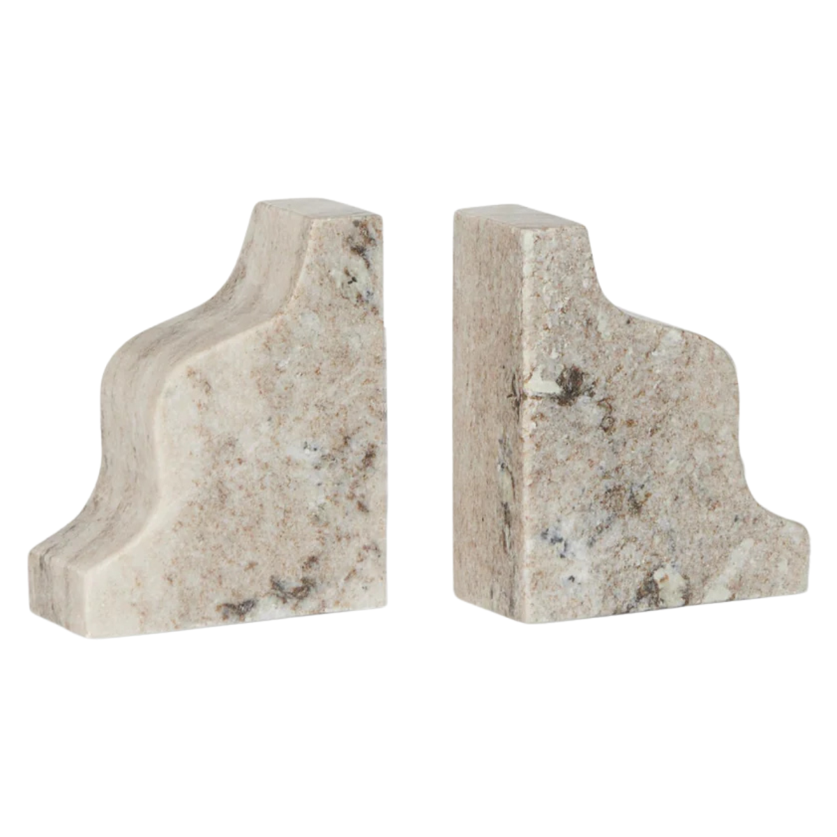 grey marble wavy bookends