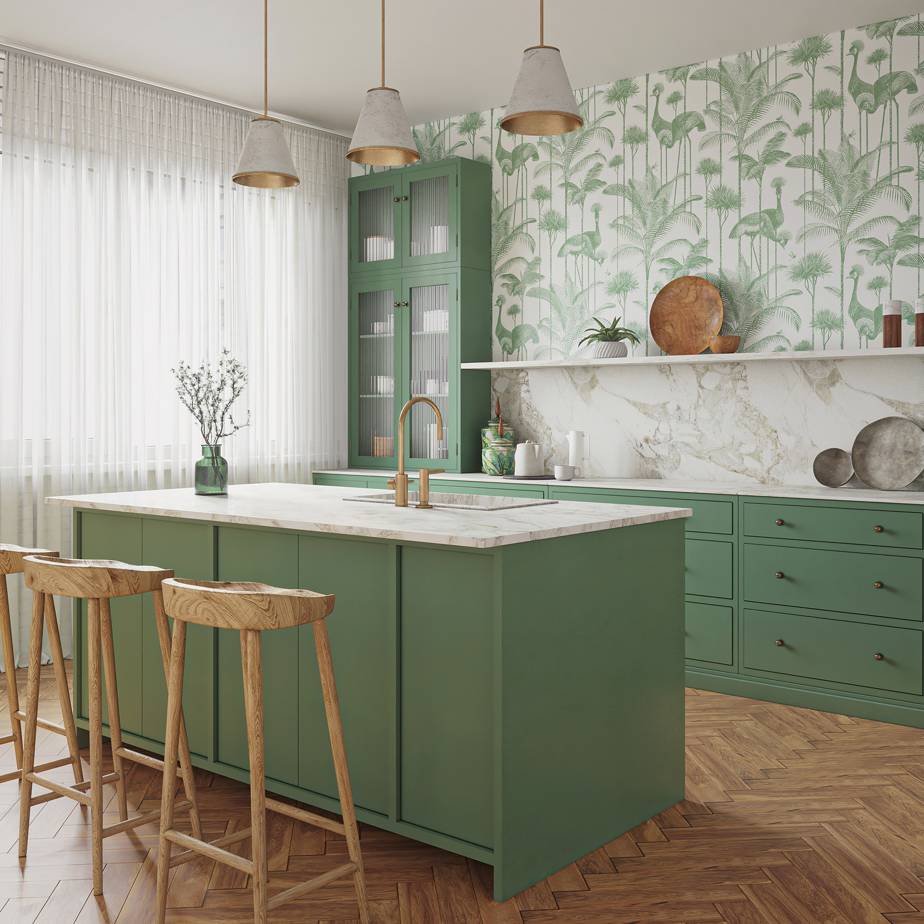 Green kitchen ideas
