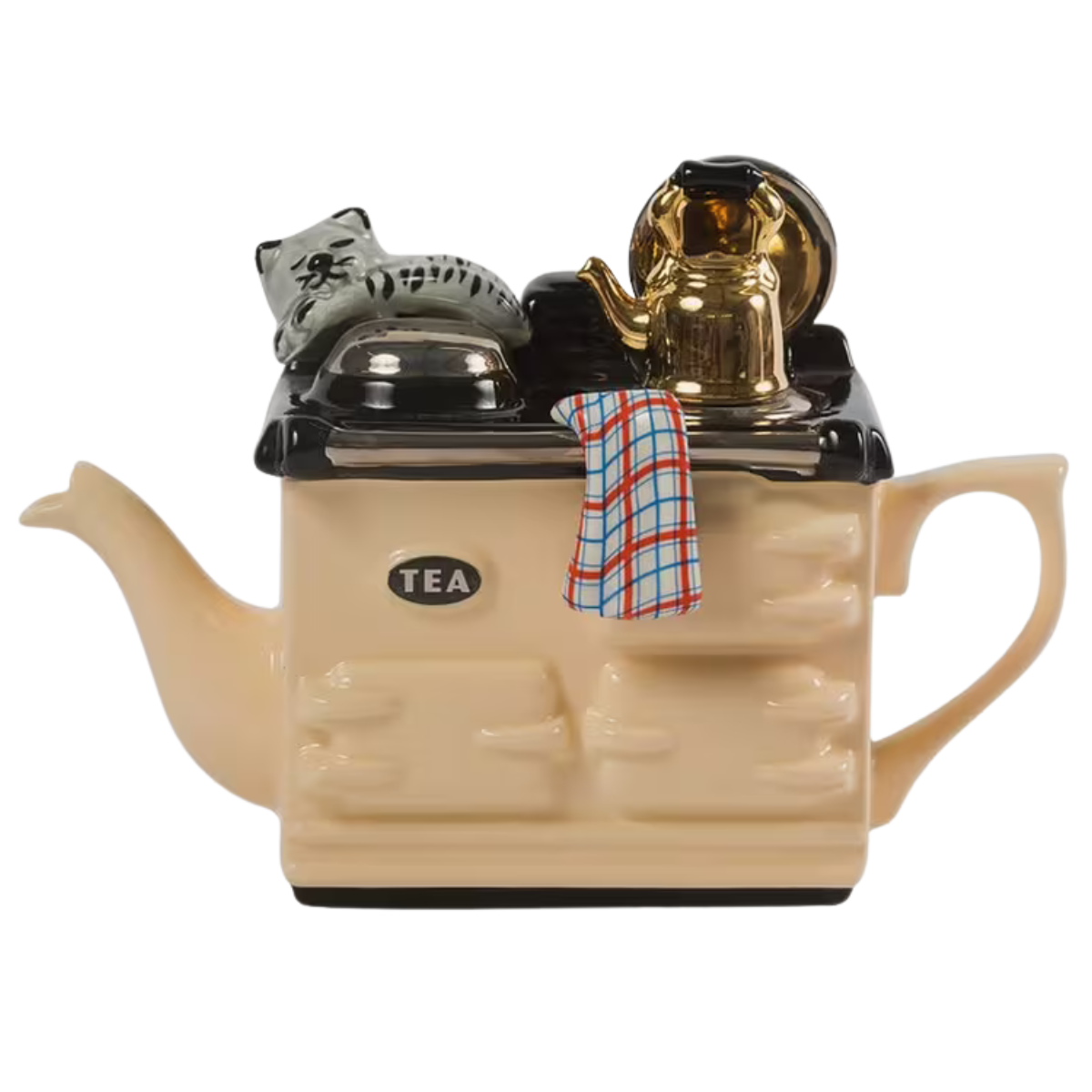 a tea pot shaped as an aga