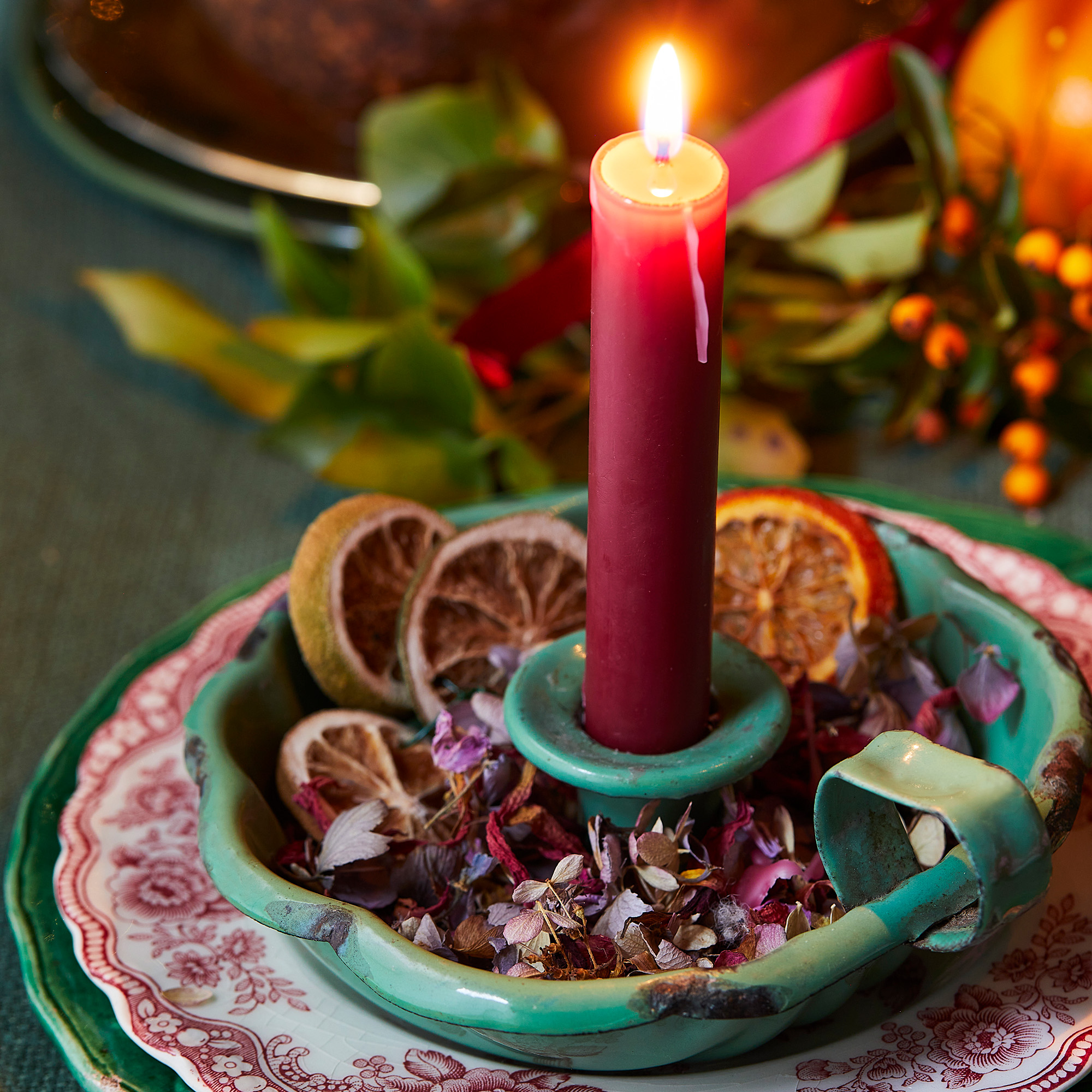 christmas decorating fruit