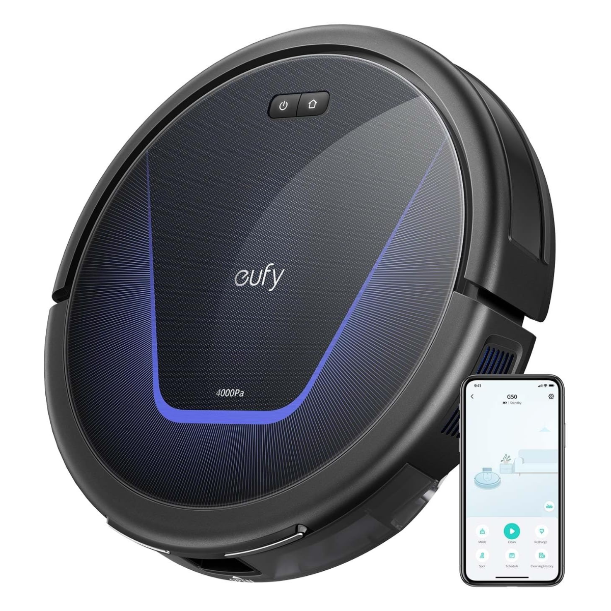 eufy black robot vacuum cleaner