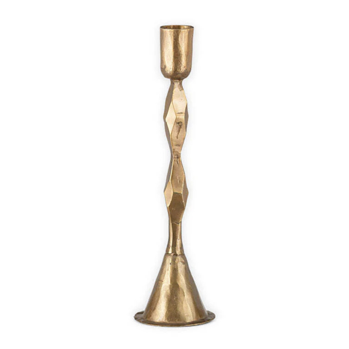 a rustic gold candlestick holder
