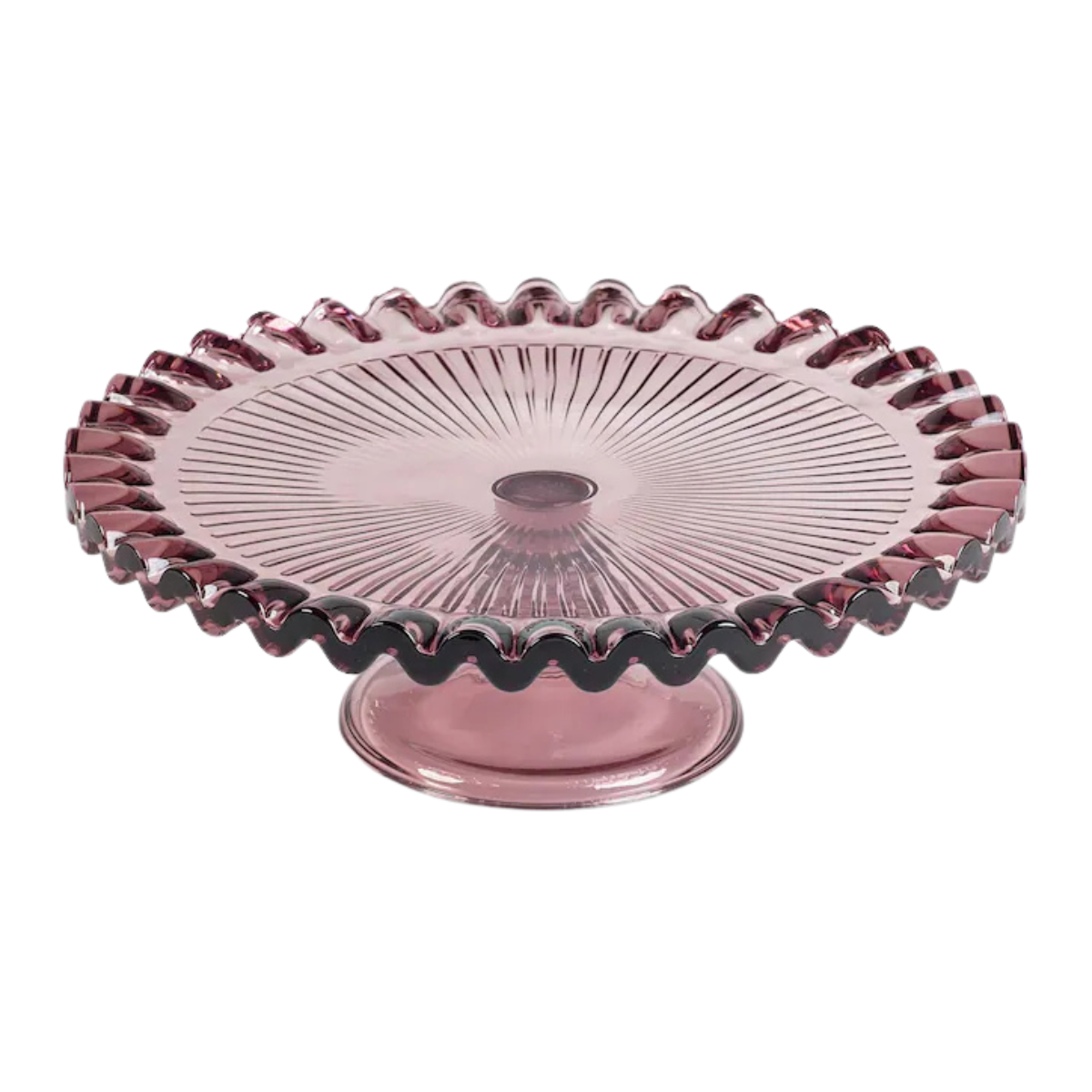 pink glass vintage inspired cake stand