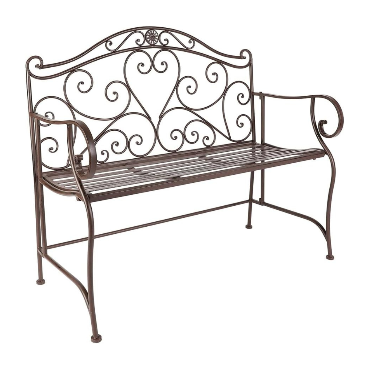 black vintage style metal bench