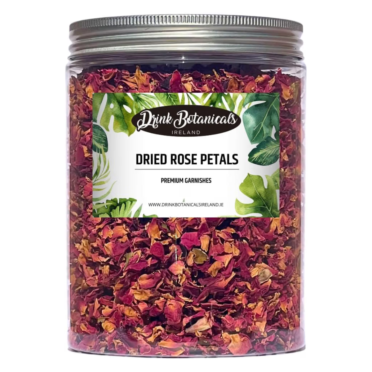 jar of dried rose petals