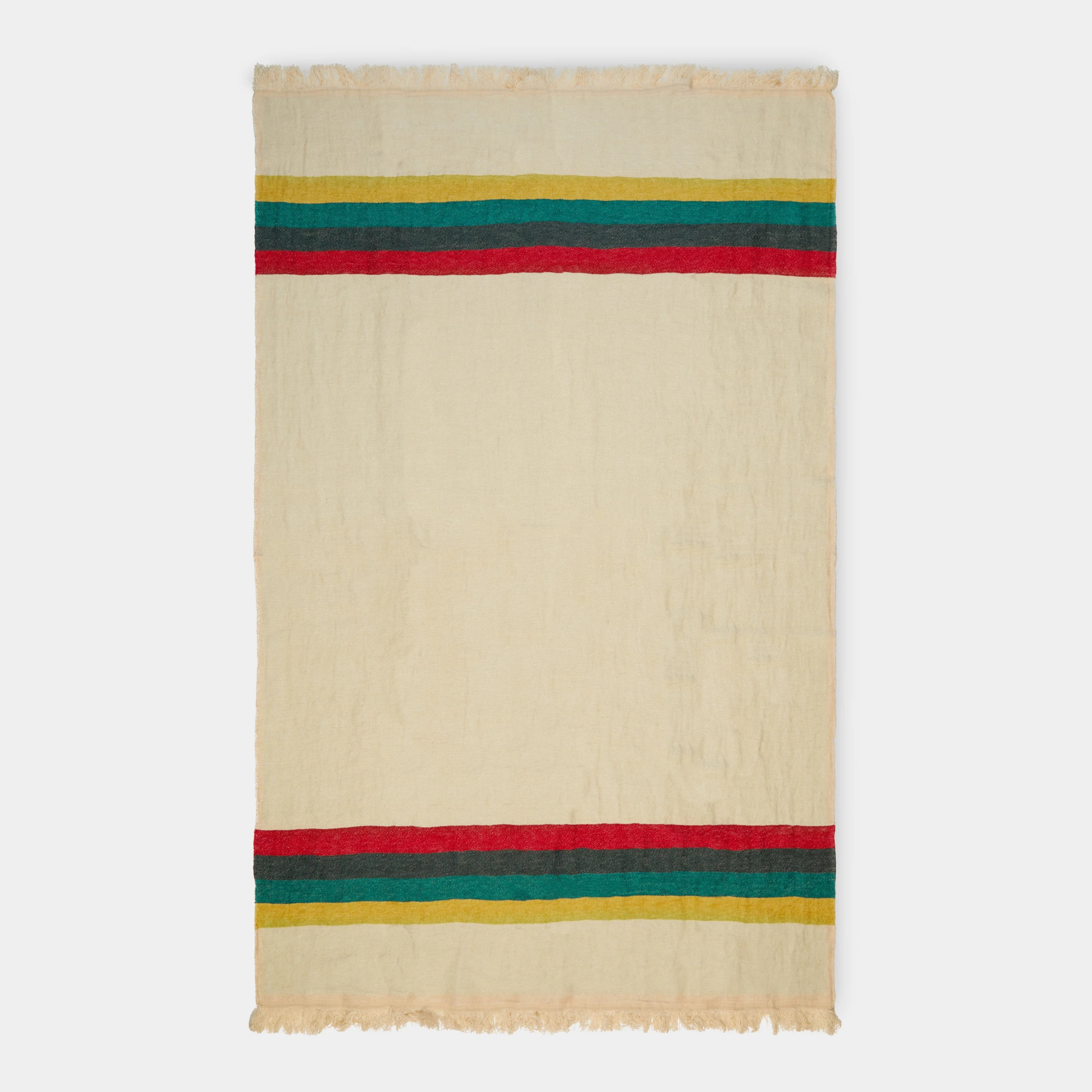 luxury linen beach towel pictured Libeco Summer Stripe Belgian Linen Towel on a white background