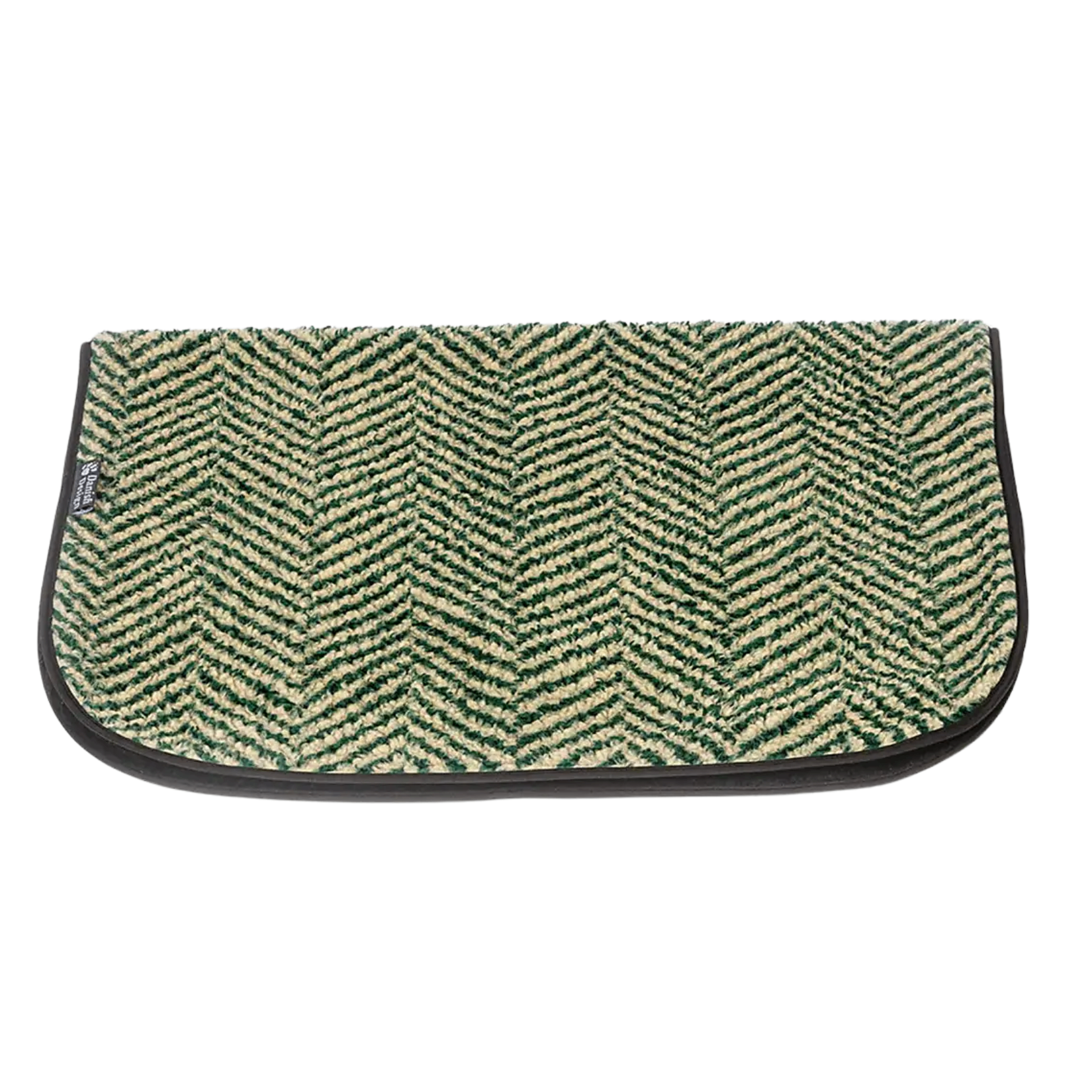 a green herringbone pattern dog blanket