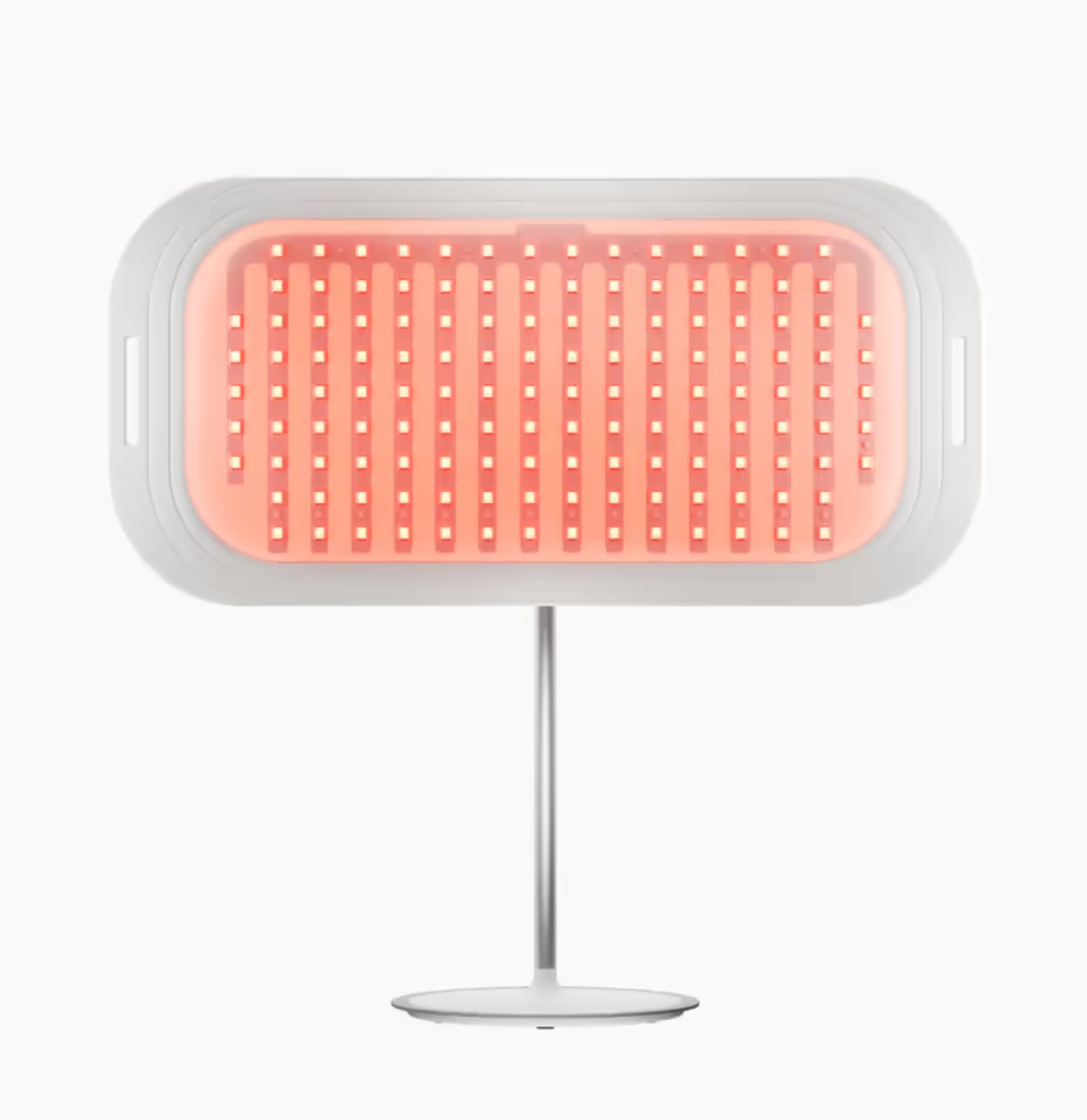 currentbody LED Light Therapy Panel for anti-ageing pictured lit up on a white background