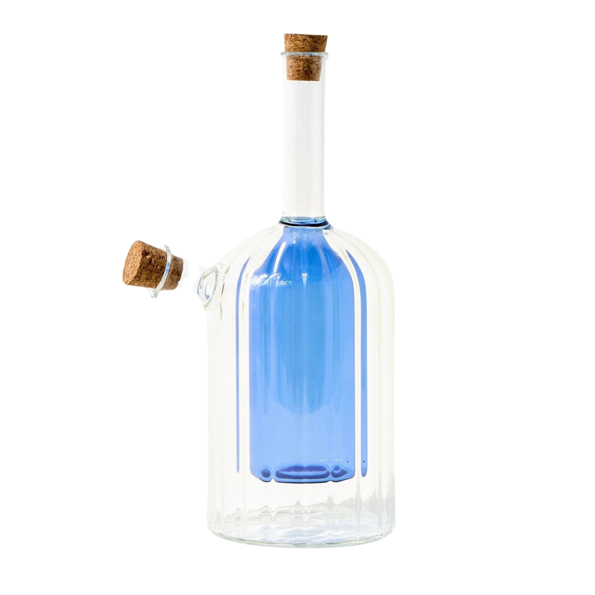 Olio Blue Glass Oil & Vinegar Bottle
