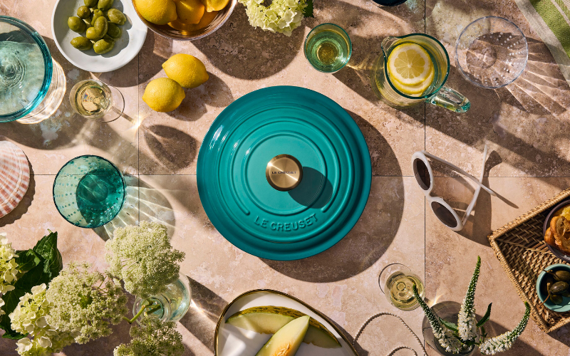 le creuset colour of the season Bleu Riviera