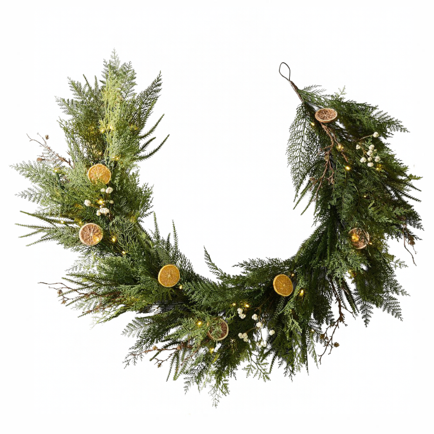 garland with oranges and lights