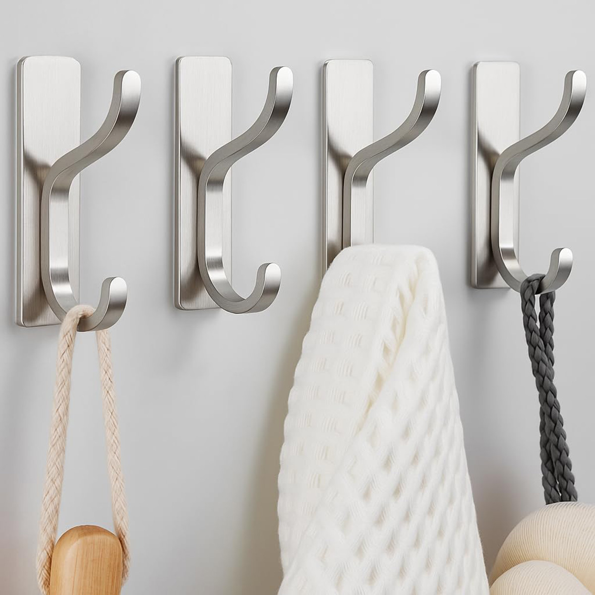 silver adhesive hooks
