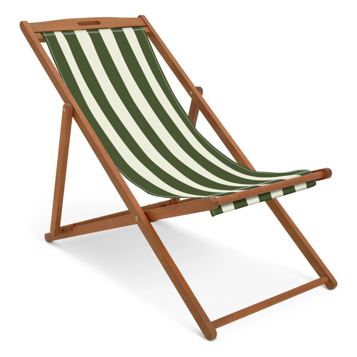 green and white stripe deckchair