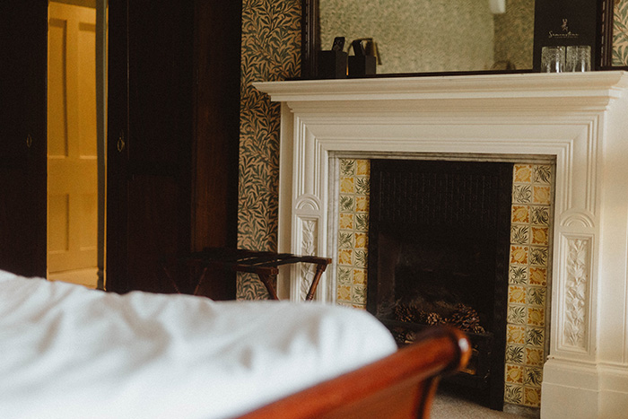 A cosy bedroom at Simonstone Hall, Hawes, Yorkshire