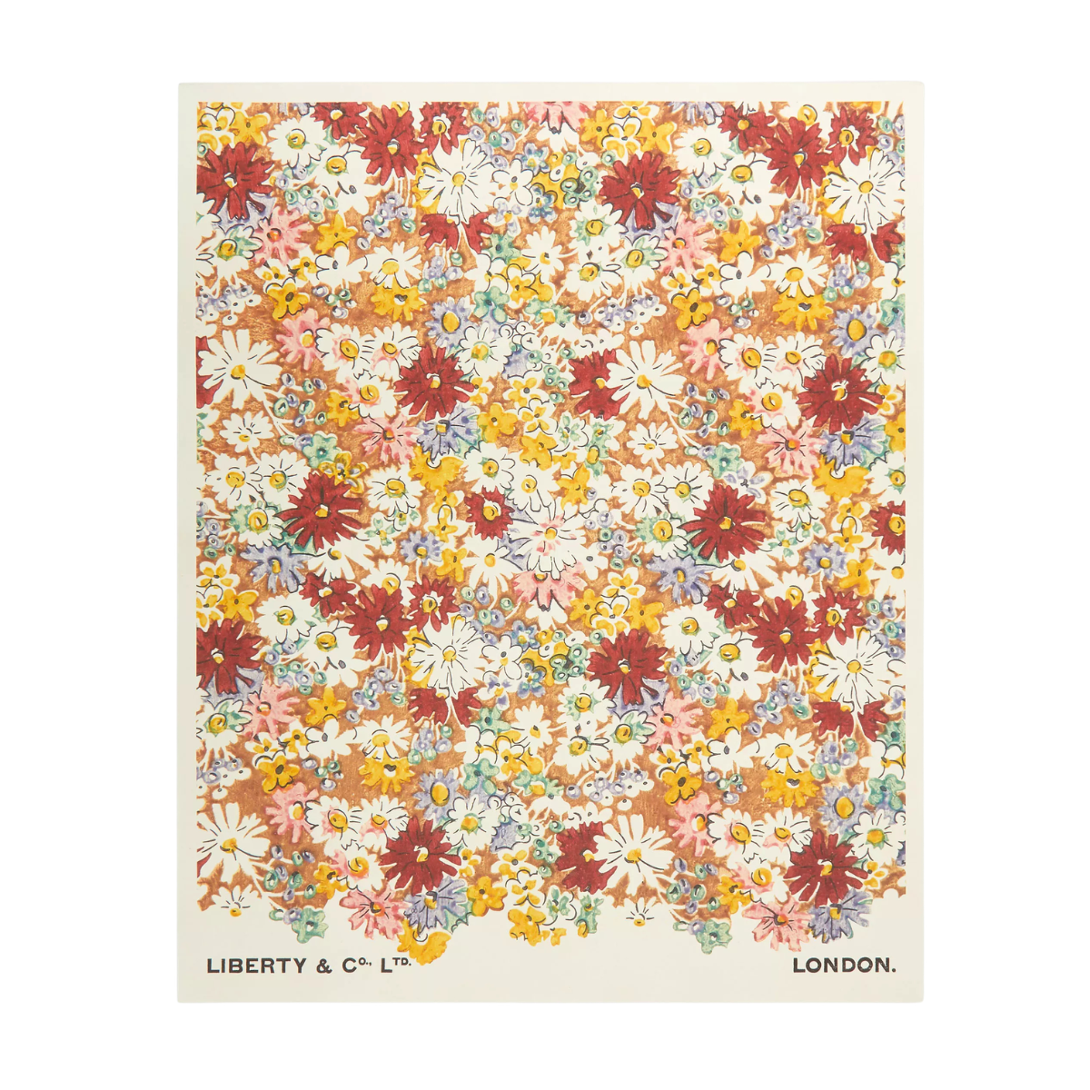 a frameless print featuring a colourful flower print from liberty