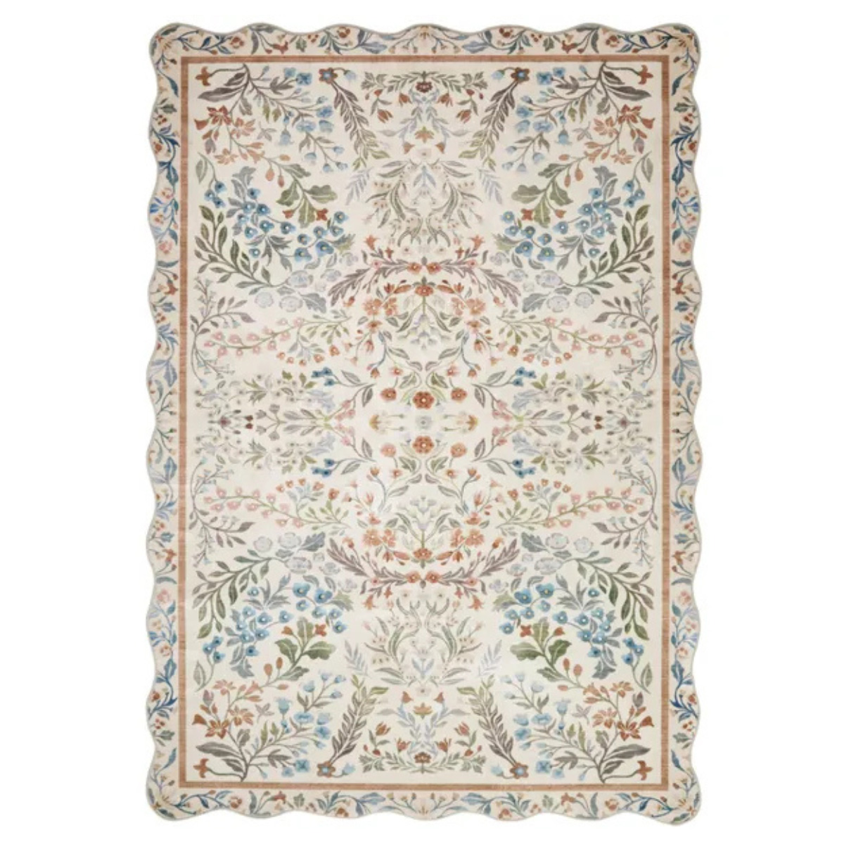 floral scallop rug