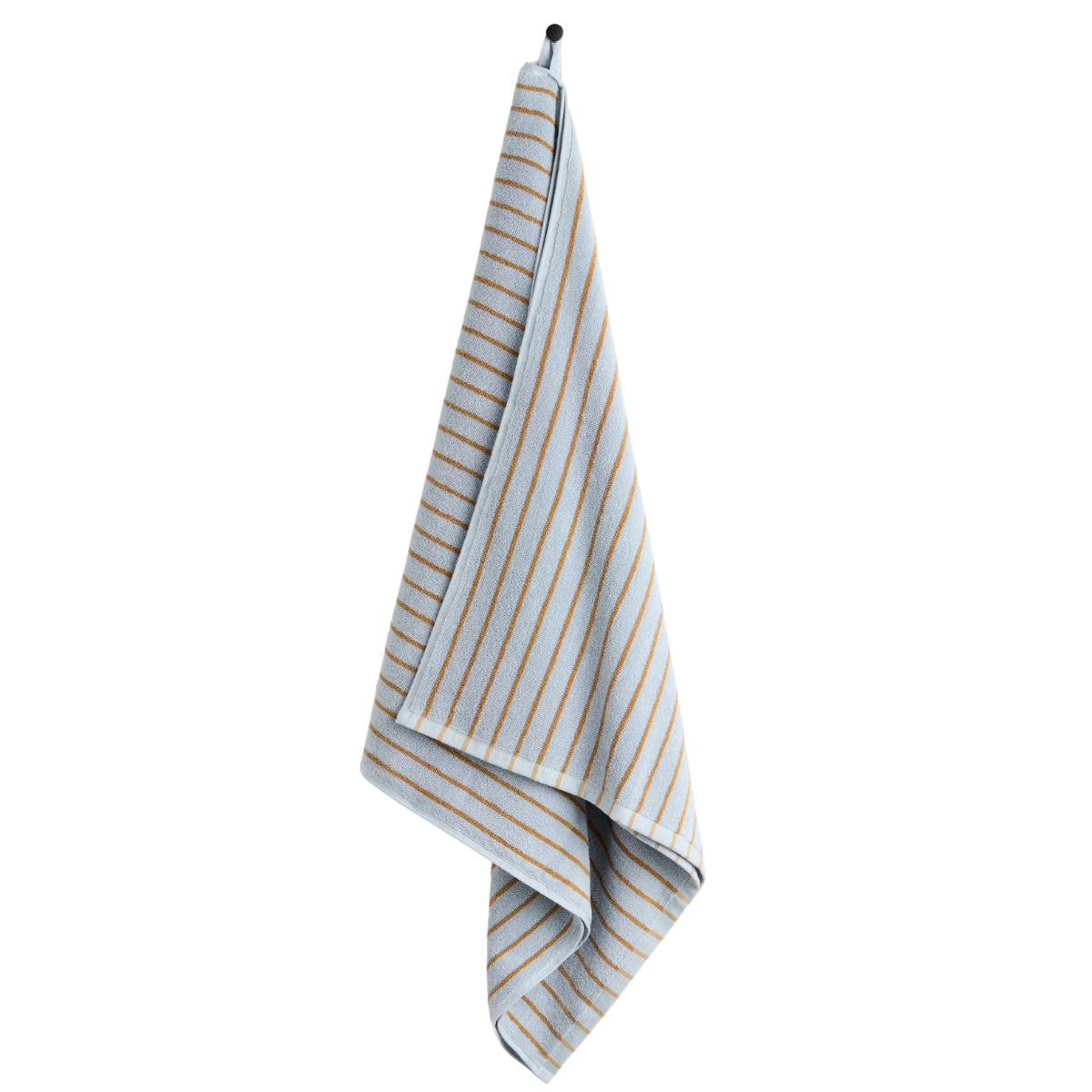 blue and beige Striped Bath Towel