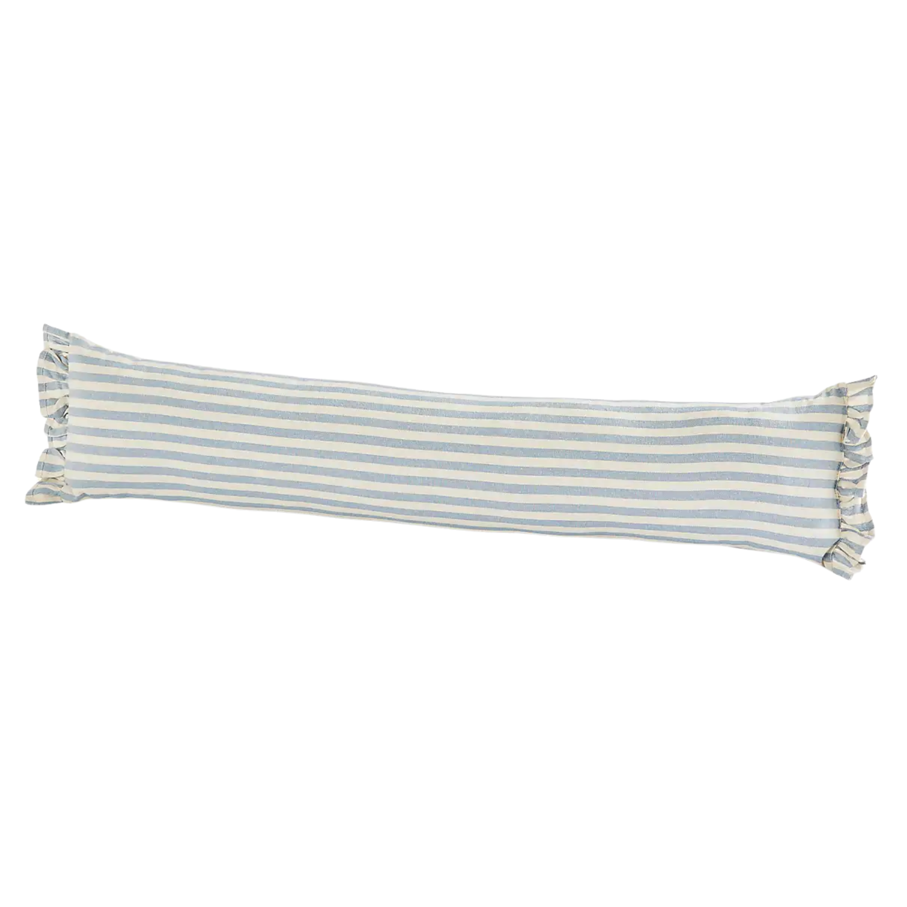 white and blue stripe draught excluder