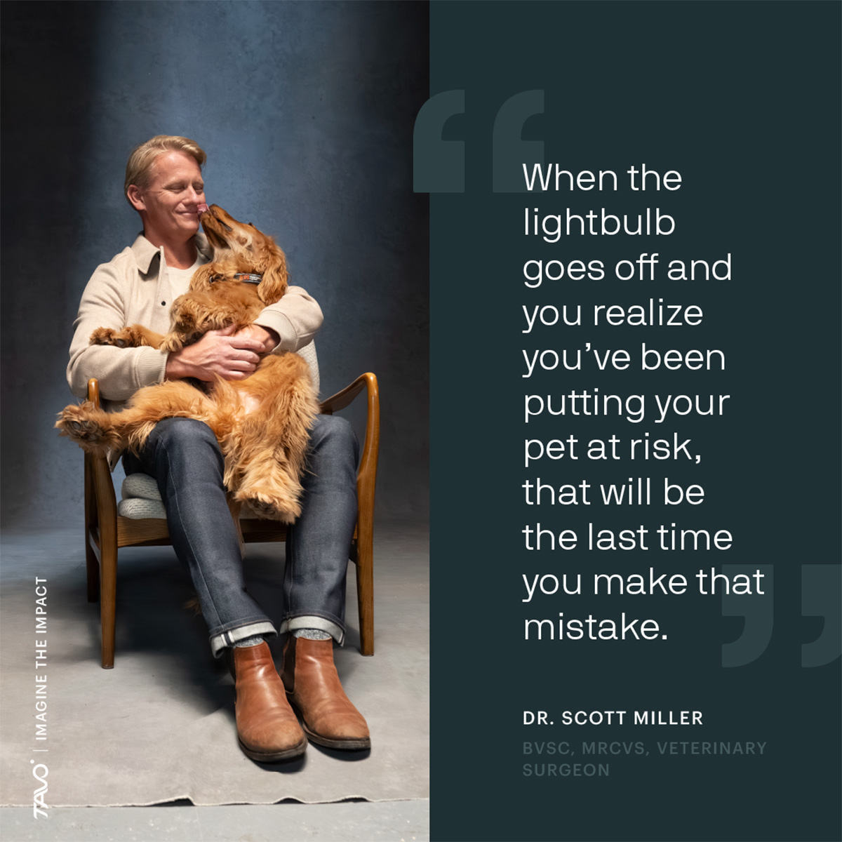 dr scott miller with a dog on his lap