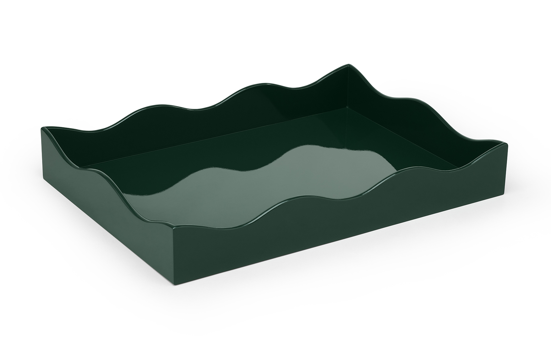 The Lacquer Company with Rita Konig Belles Rives tray in Bottle green