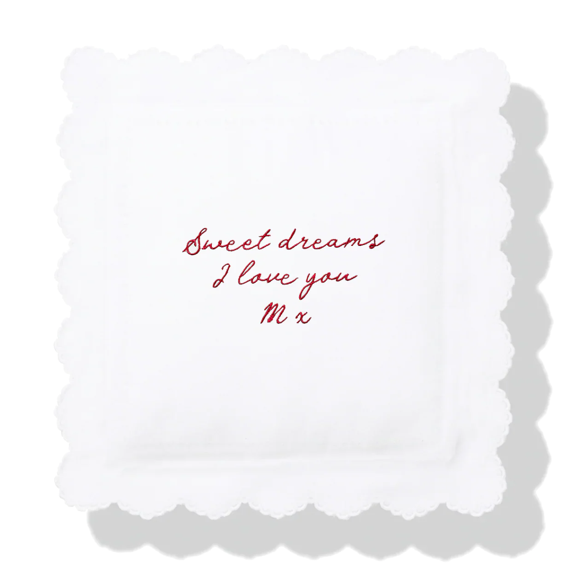 Handwritten Scalloped Pillow Case