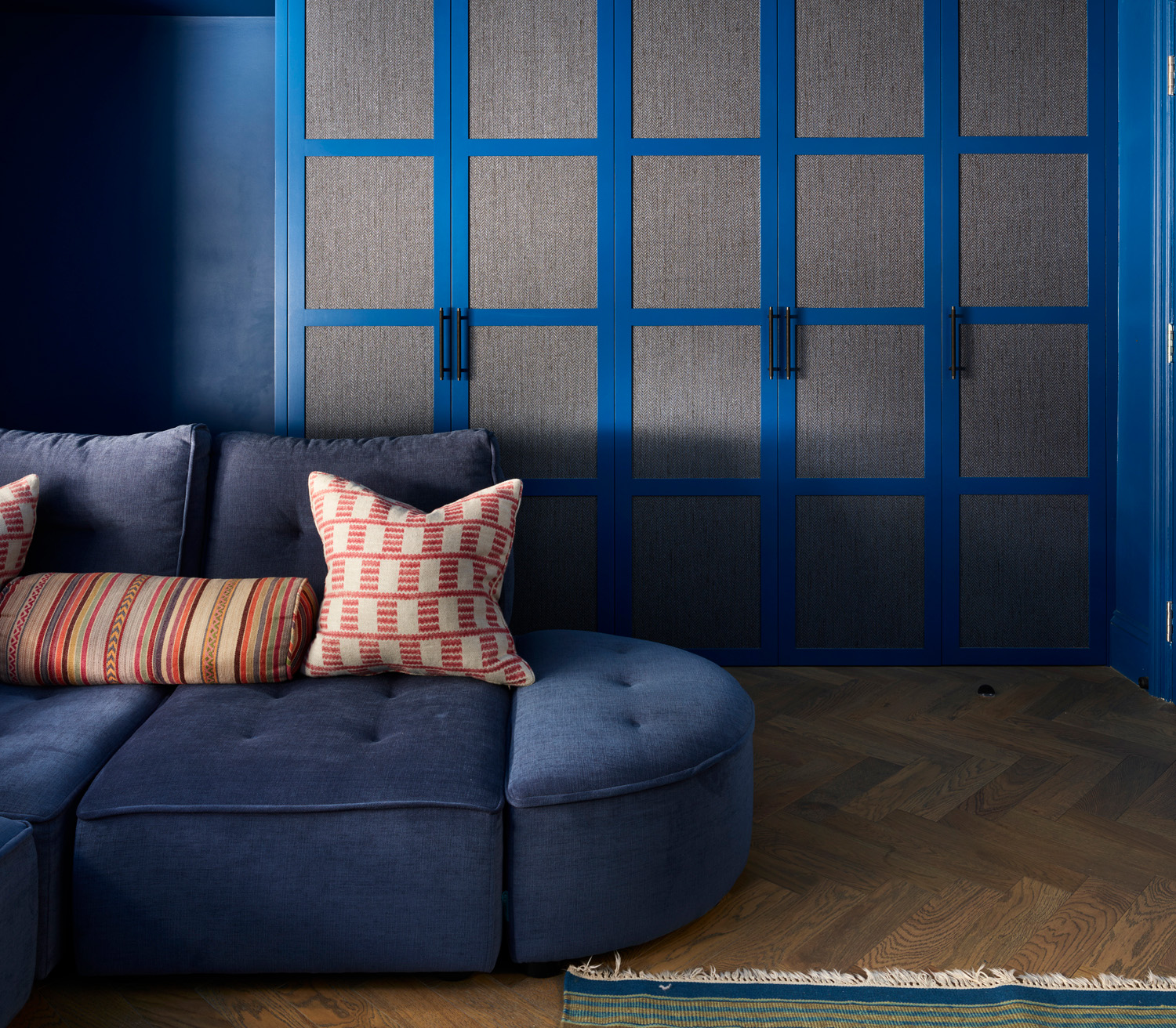 modern living room blue